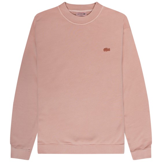 Lacoste Washed Loose Fit Crewneck Sweatshirt Pink