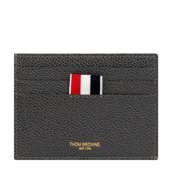 Thom Browne 4-Stripe Pebbled Grained Billford Wallet Dark Grey