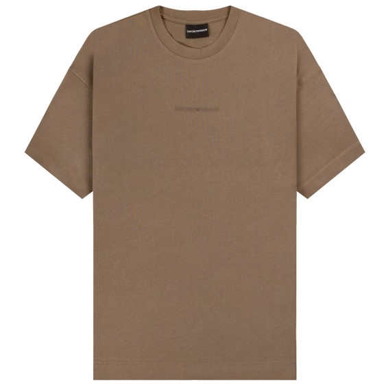 Emporio Armani Heavy Cotton Front And Back Rubberised Logo T-Shirt Dove Grey