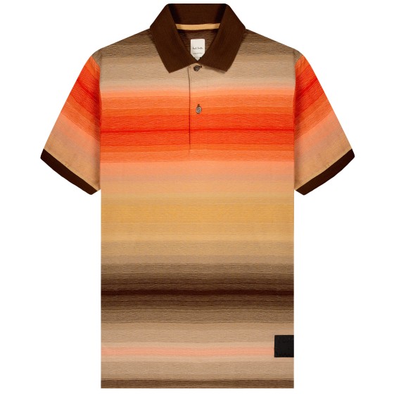 Paul Smith Stripe SS Polo Shirt Tan/Multi