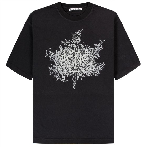 Acne Studios Glow In The Dark Logo T-Shirt Faded Black