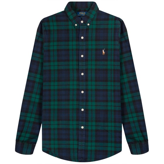 Polo Ralph Lauren Slim Fit LS Check Shirt Navy/Green