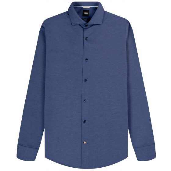 HUGO BOSS C-HAL Casual Fit Jersey LS Shirt Open Blue