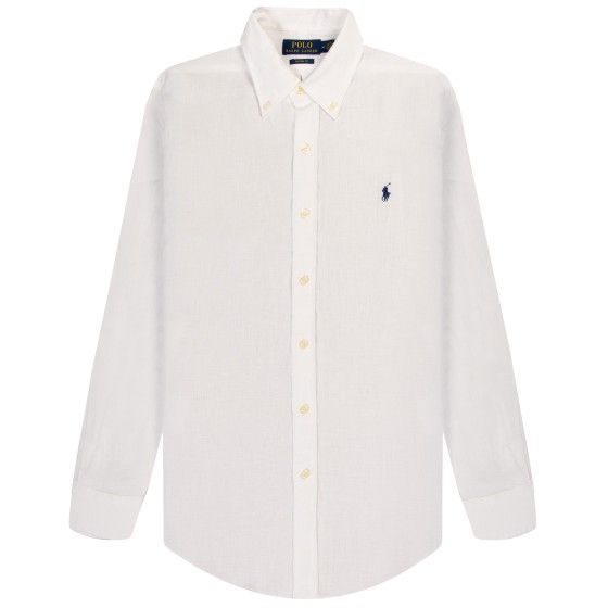 Polo Ralph Lauren Custom Fit Linen Shirt White