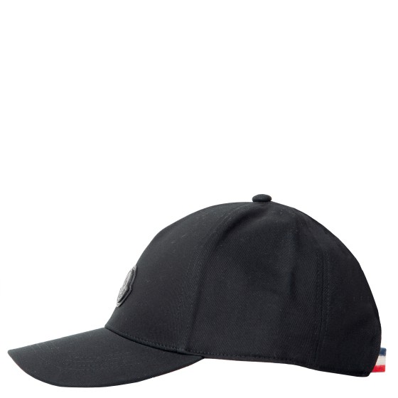 Moncler Leather Logo Baseball Cap Black