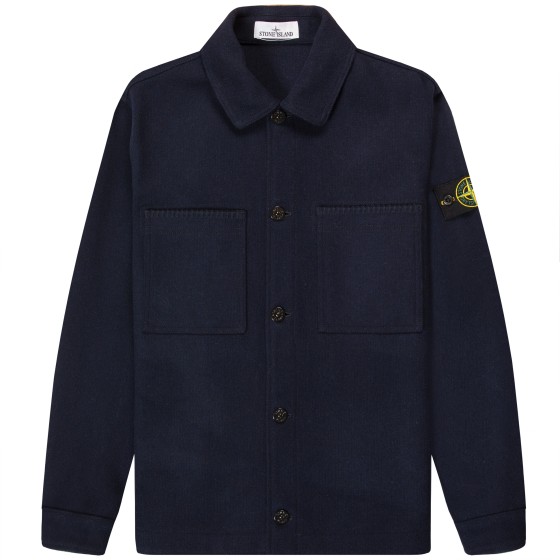Stone Island Panno Speciale Wool Overshirt Navy
