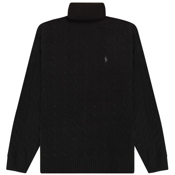 Polo Ralph Lauren Cable Wool-Cashmere Rollneck Jumper Black