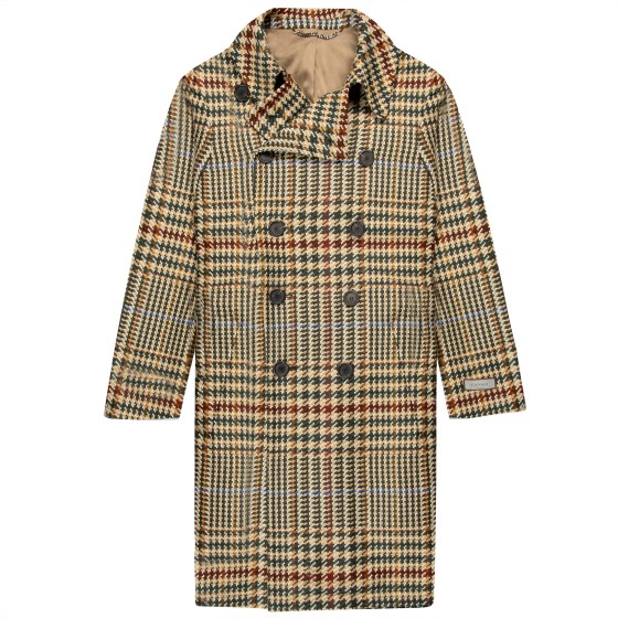 Canali Nuvola Wool And Cashmere Double Breasted Coat Multi