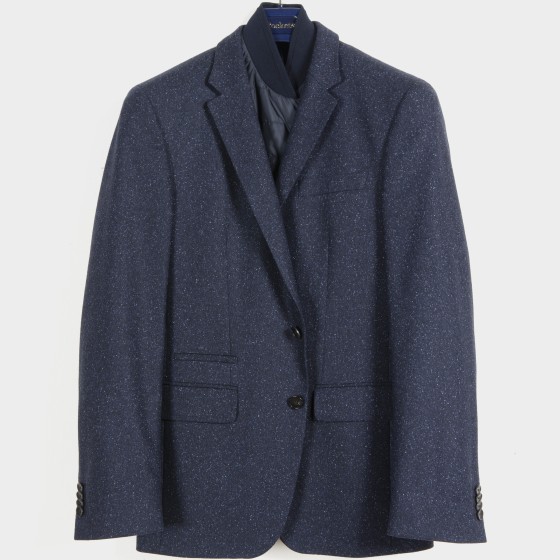 Hugo Boss 'Hadwart' Fleck Wool Jacket With Removable Inner Navy/White