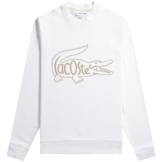 Lacoste 'Crocodile Embroidery' Sweatshirt White