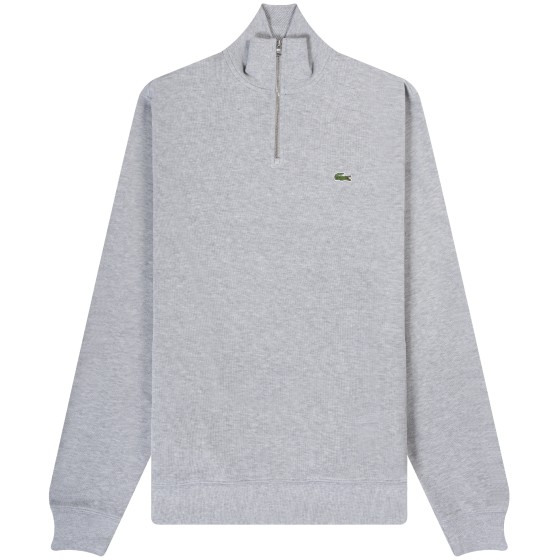Lacoste 'Classic Logo' 1/4 Zip Sweatshirt Grey
