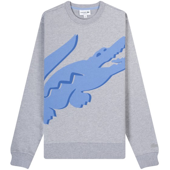 Lacoste 'Oversized Croc Print' Sweatshirt Grey