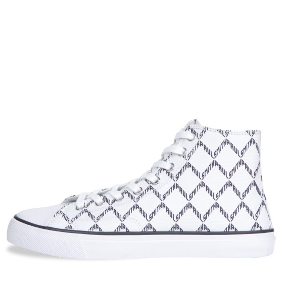 Paul Smith PS 'Carver' High Top Geo Printed Trainer White
