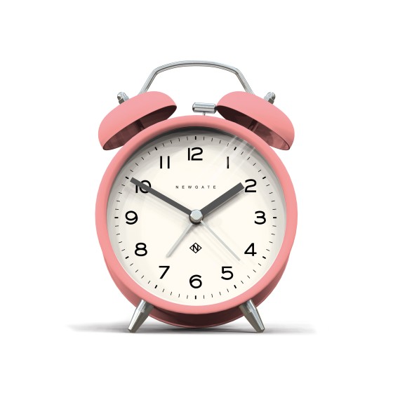NEWGATE 'Echo Charlie Bell' Alarm Clock - No Tick Marshmallow Pink