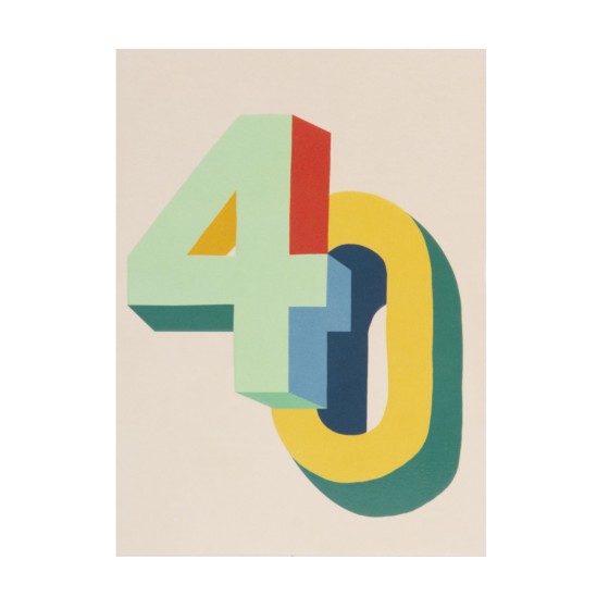 RASPBERRY BLOSSOM '40' Bright Colourful 3D Birthday Card
