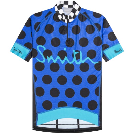Paul Smith Cycling Jersey With Polka Dots Indigo