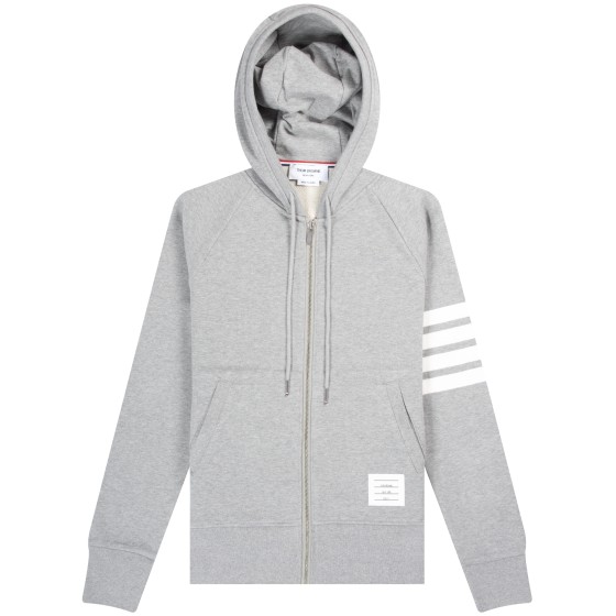 Thom Browne 'LOOPBACK JERSEY KNIT' ENGINEERED 4-BAR CLASSIC HOODIE LIGHT GREY