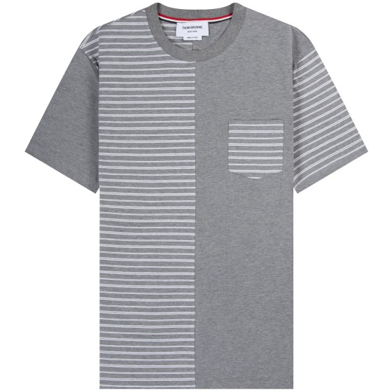 Thom Browne '1/2 Stripe' T-Shirt Mid Grey
