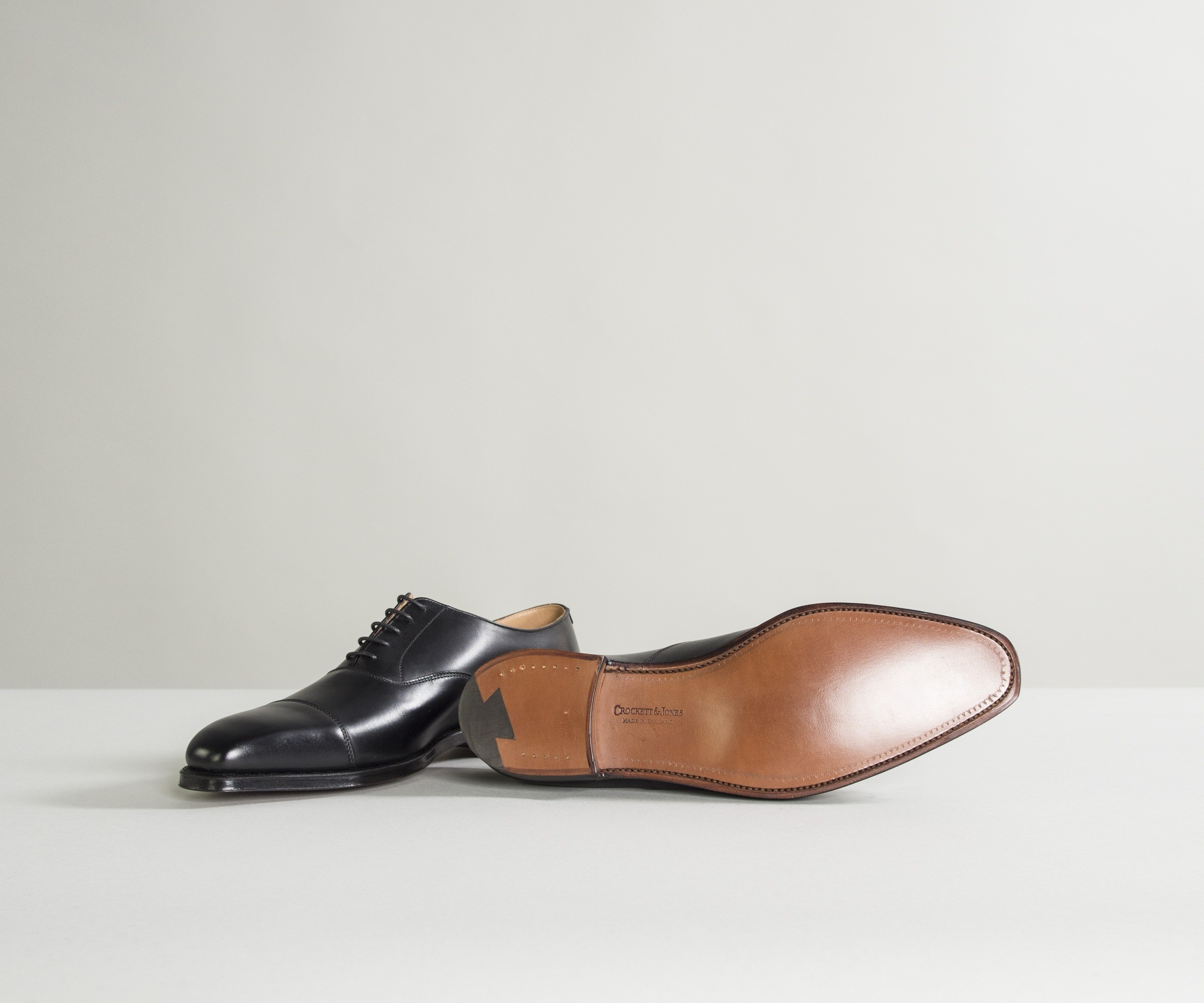 Crockett & Jones 'Hallam' Calf Leather Oxford Shoes Dark Black