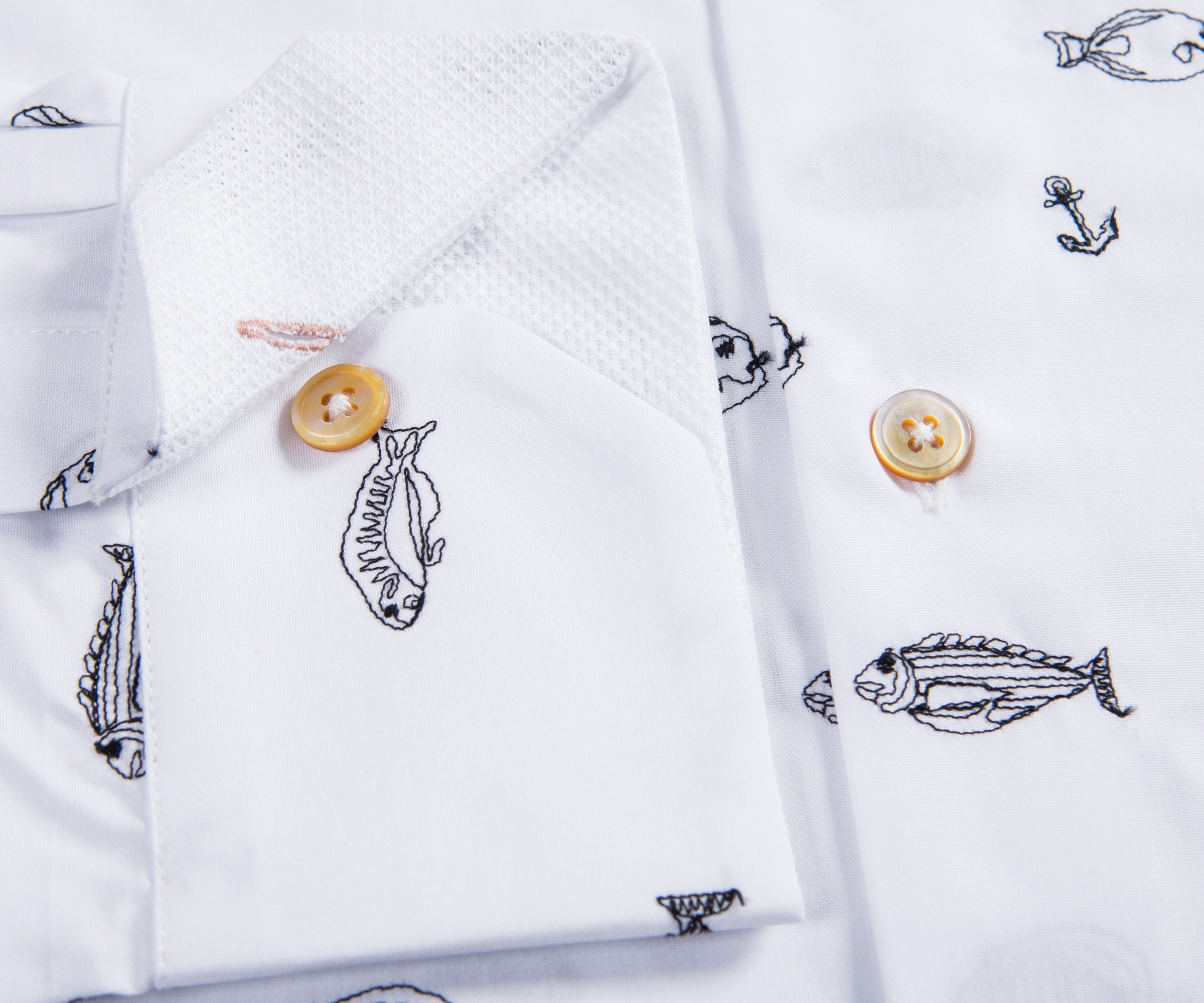Paul Smith Embroidered Fish Shirt White