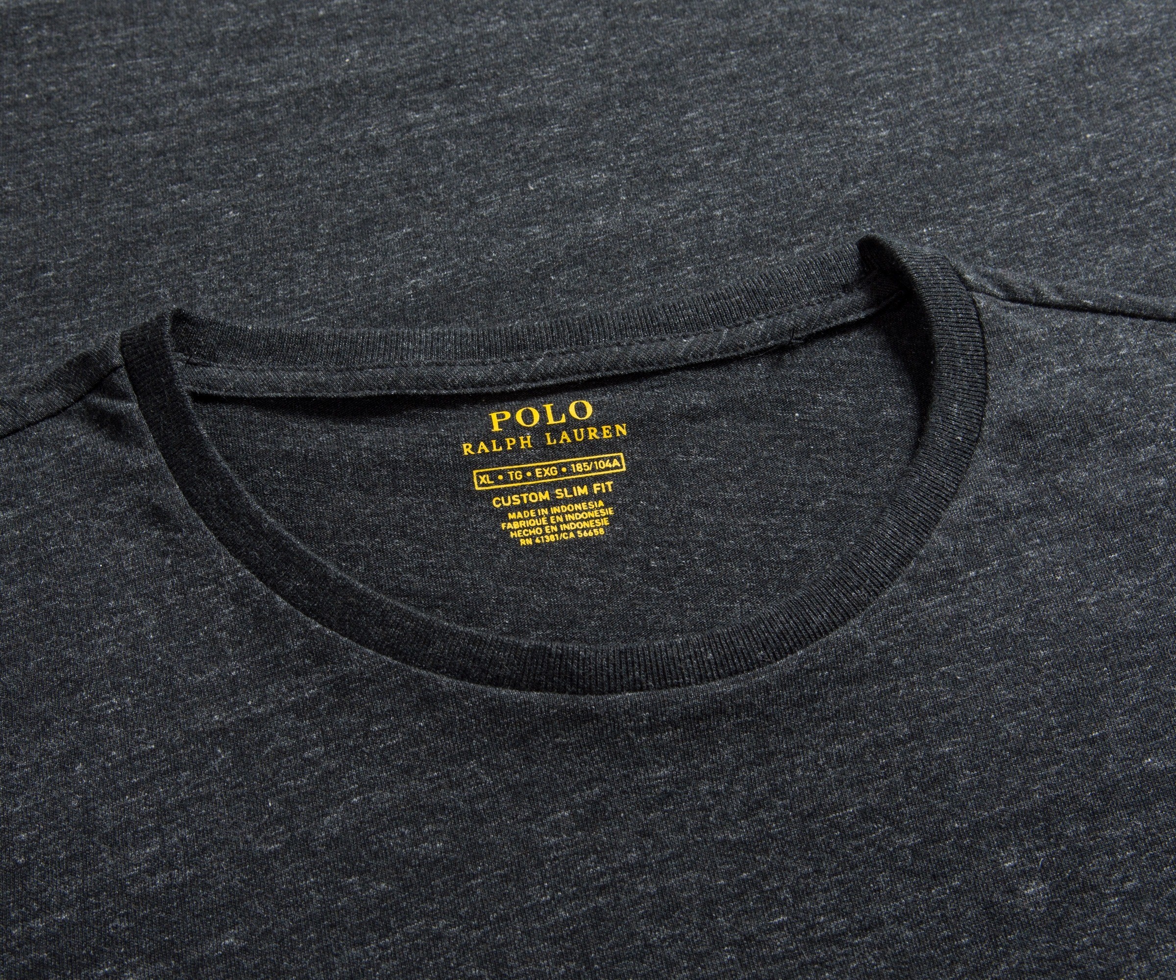 Polo Ralph Lauren Long Sleeved Cotton T-Shirt Black Marl Heather