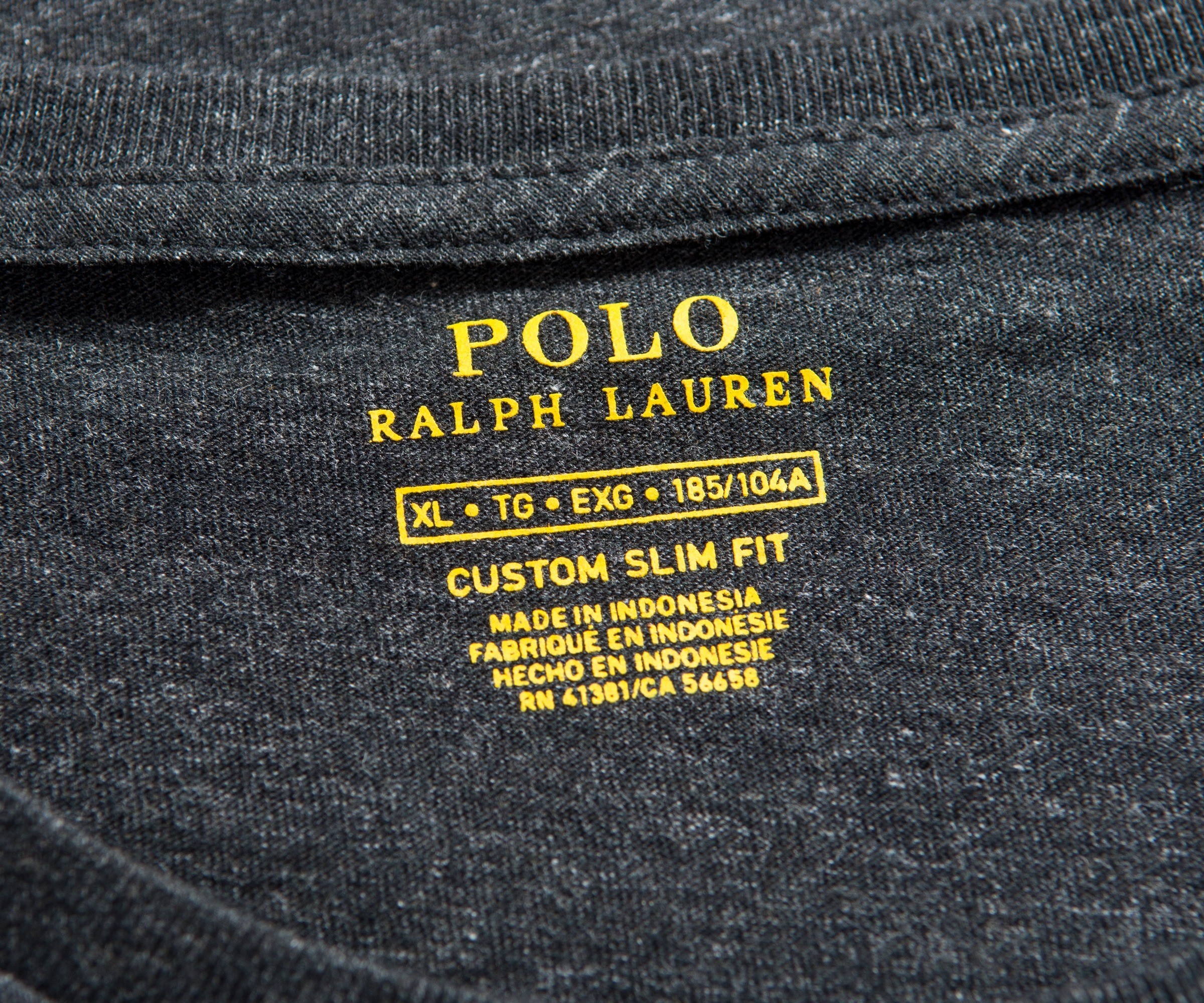 Polo Ralph Lauren Long Sleeved Cotton T-Shirt Black Marl Heather