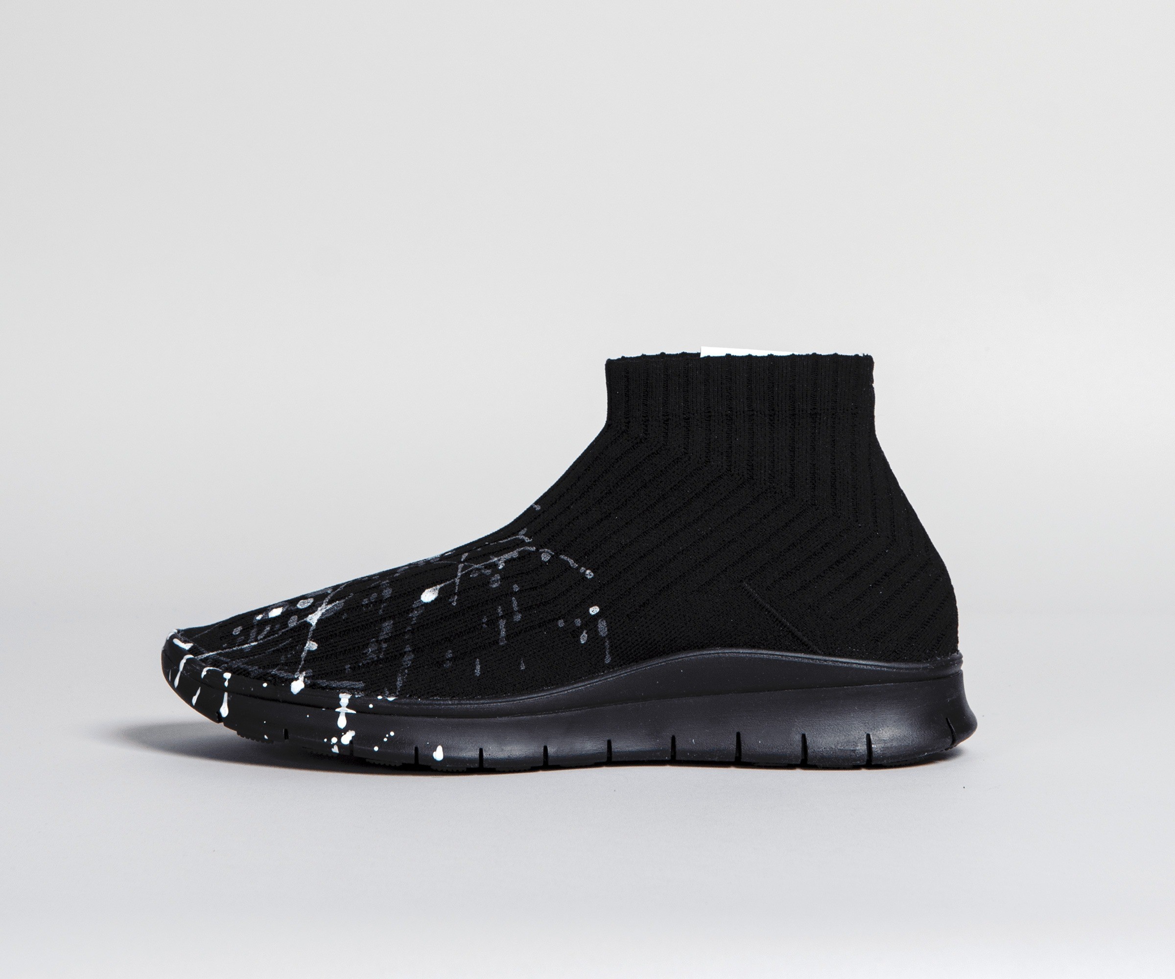 Maison Margiela Black Paint Splatter Sock Sneakers for Men