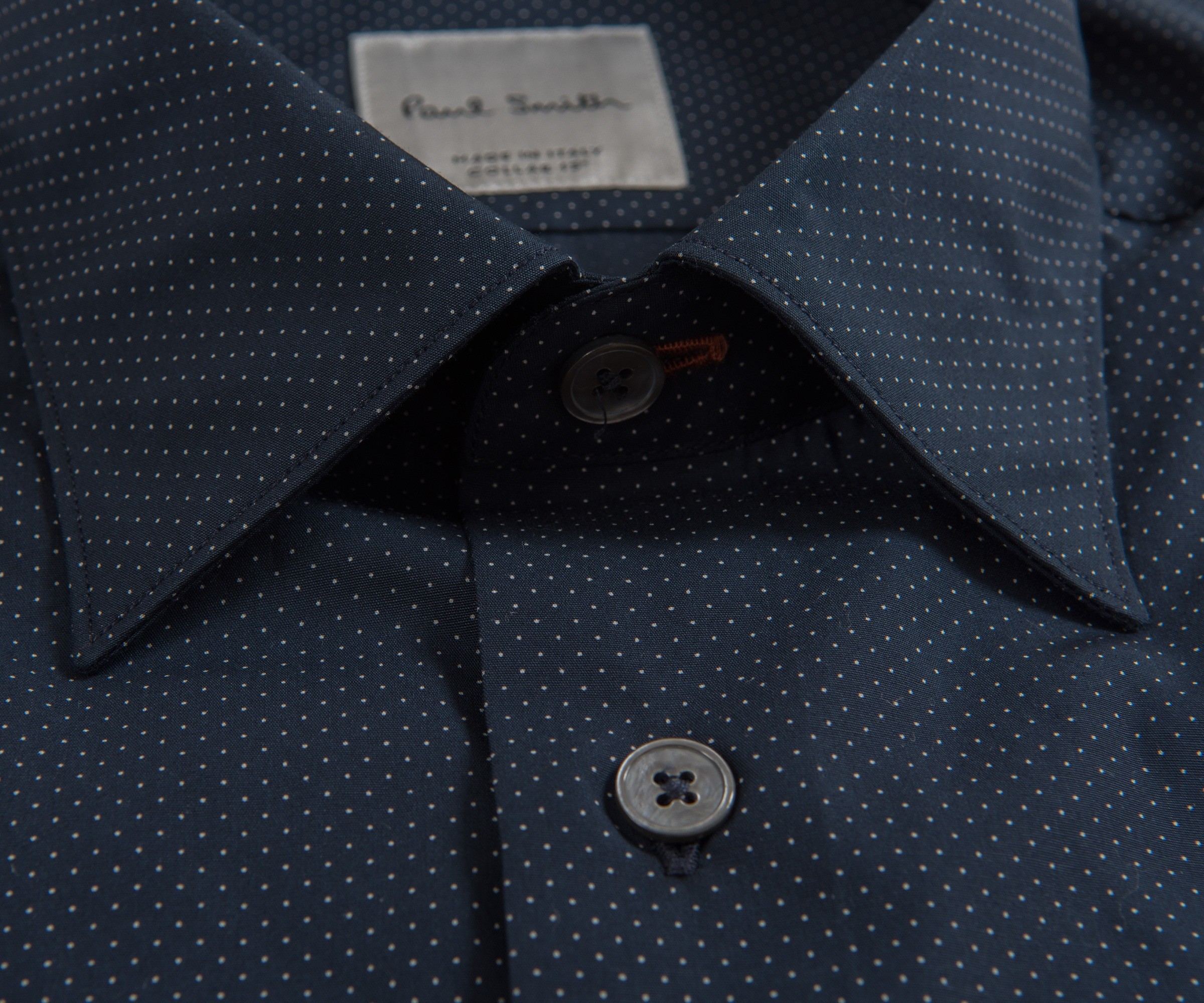 Paul Smith PS Tailored Micro Polka Dot Shirt Navy