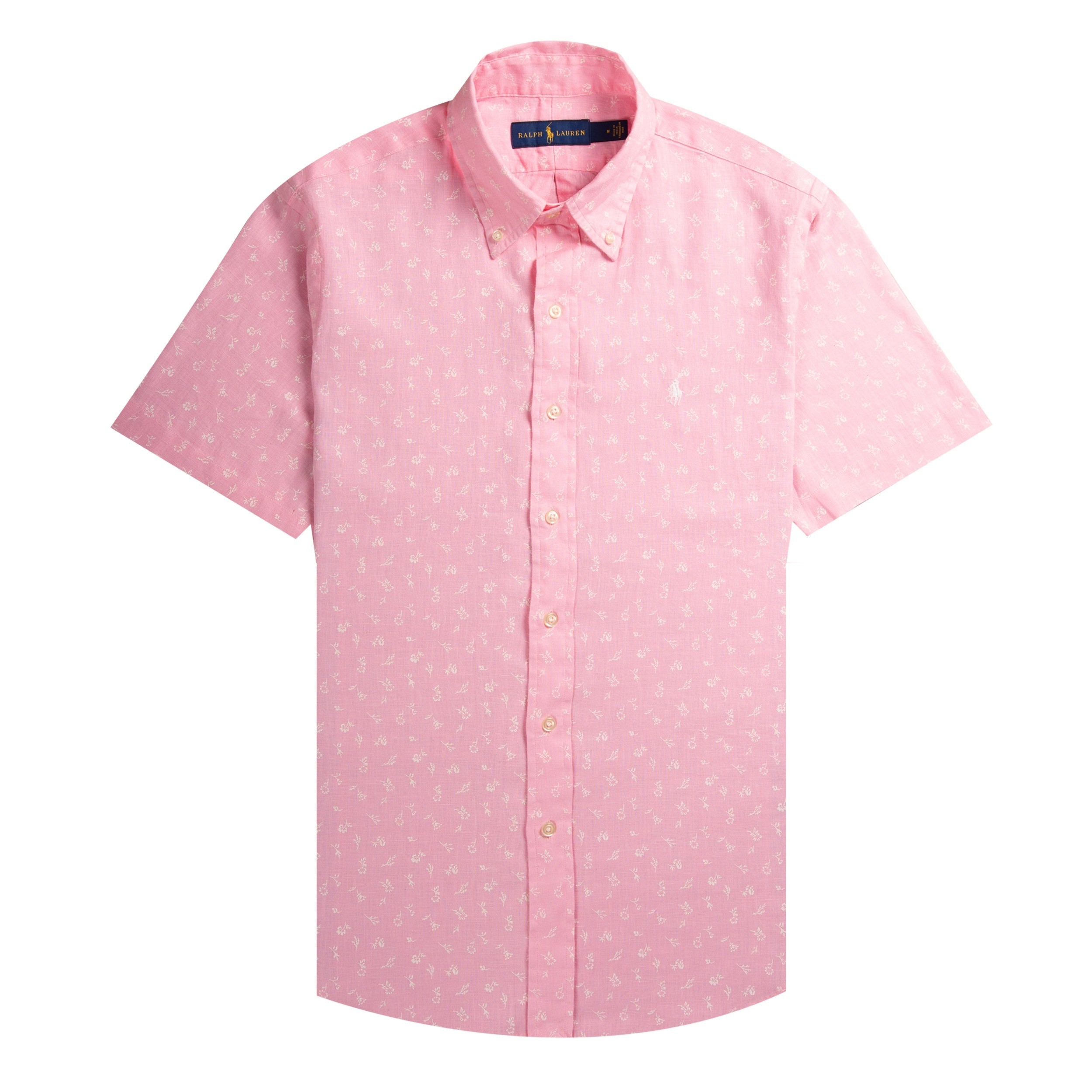 Polo Ralph Lauren Short Sleeved Flower Print Linen Shirt Pink