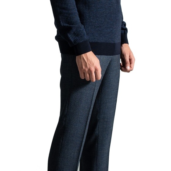 HUGO BOSS 'Genesis4' Textured Design Wool Trousers Navy
