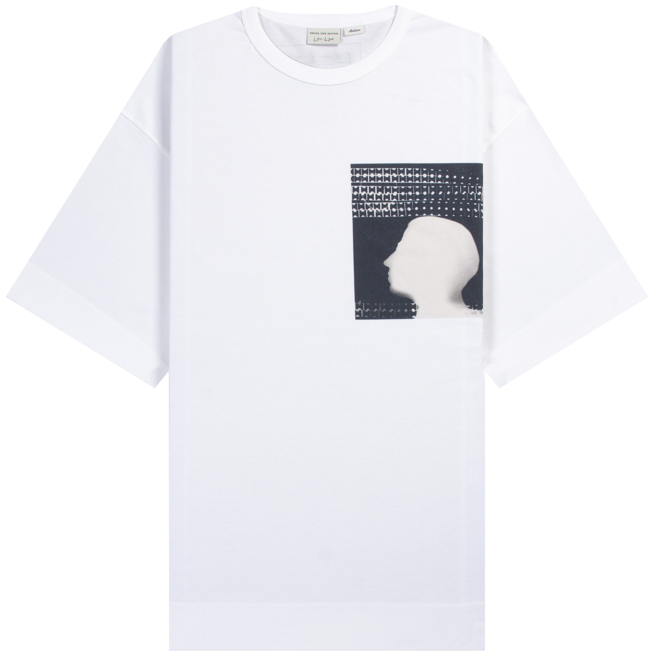 Dries Van Noten Len Lye ’Tony Moreno’ Printed Silhouette T-Shirt White