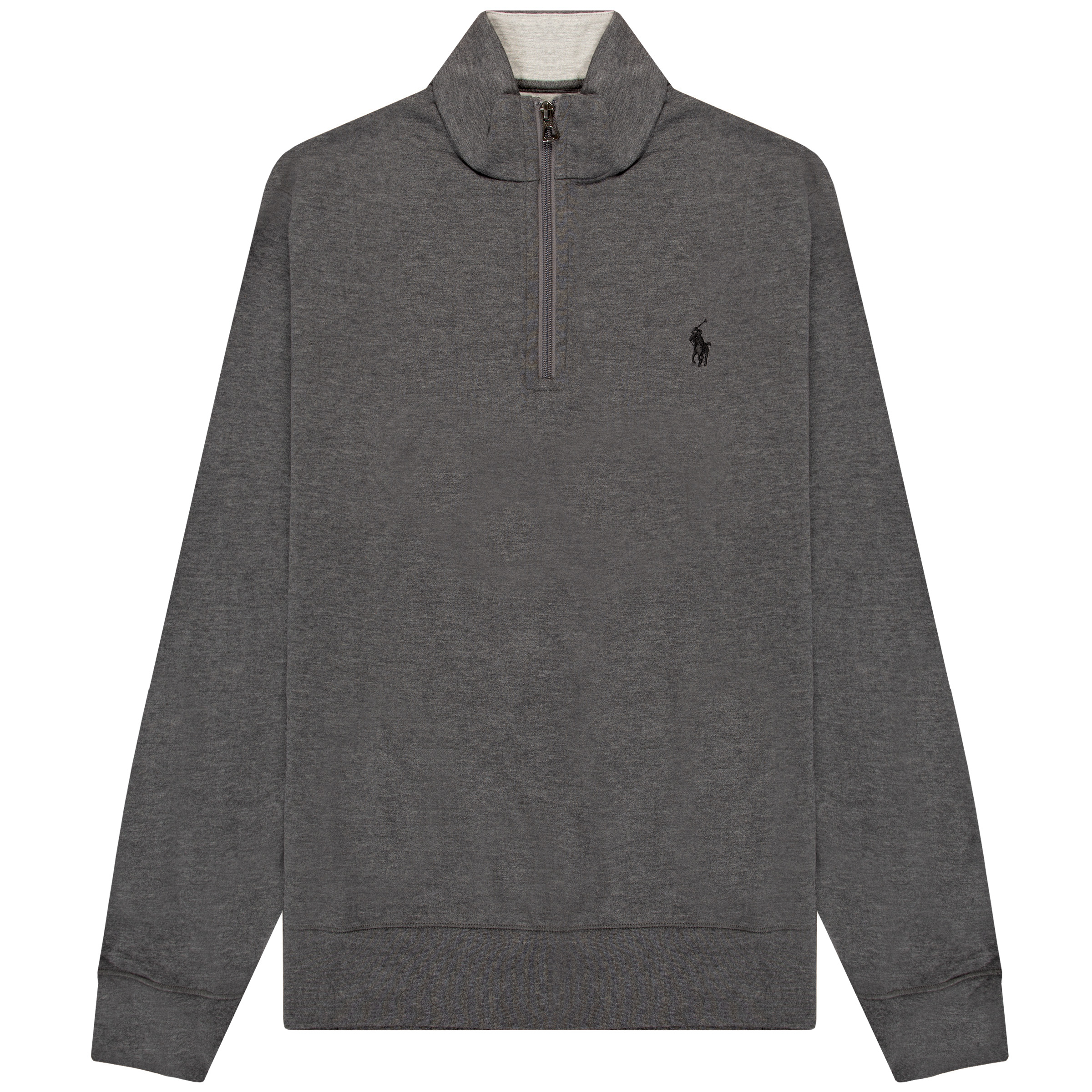Polo Ralph Lauren Jersey 1/4 Zip Pullover Sweatshirt Dark Grey Heather