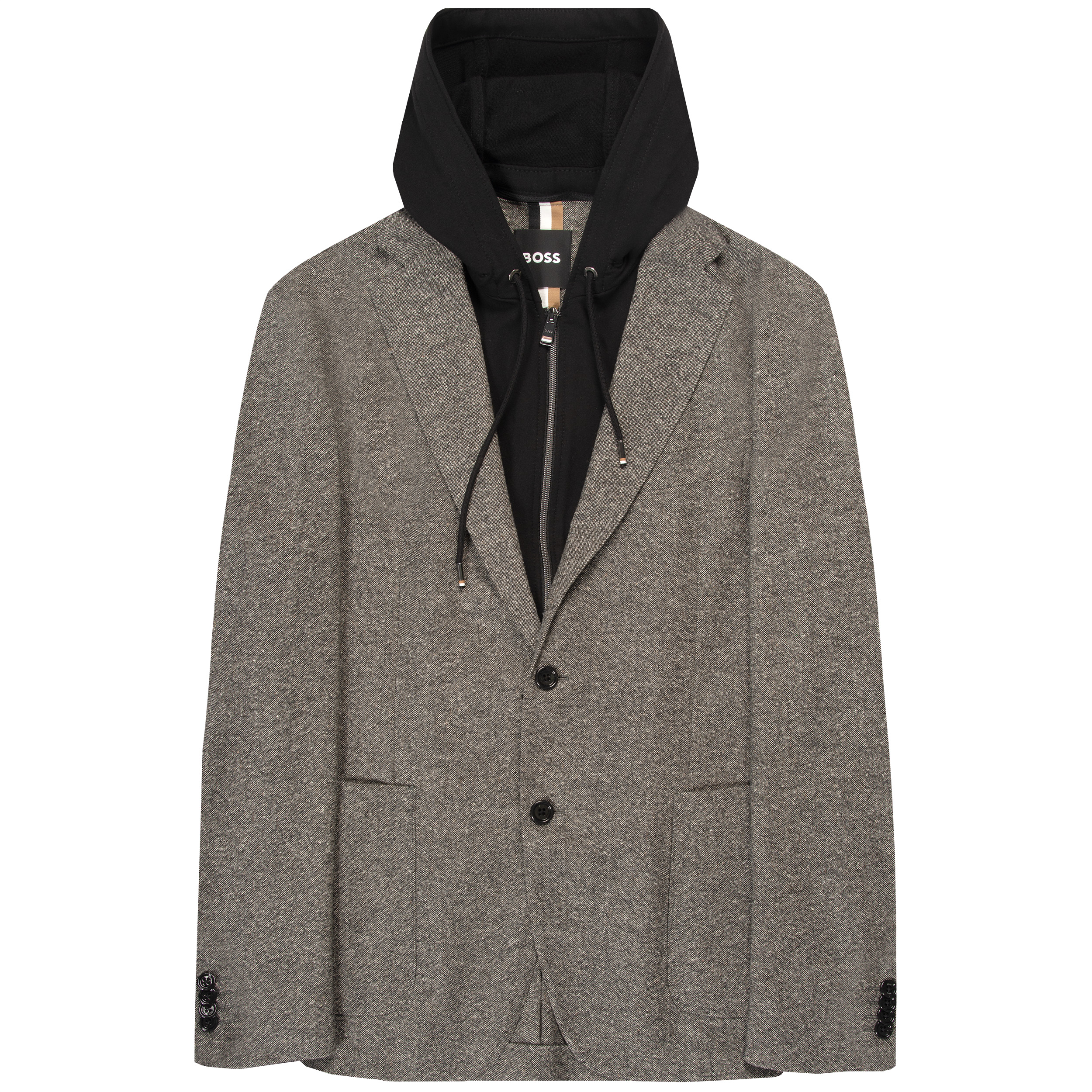 HUGO BOSS C-Hanry Slim Fit Zip-Up Hooded Jacket Medium Grey