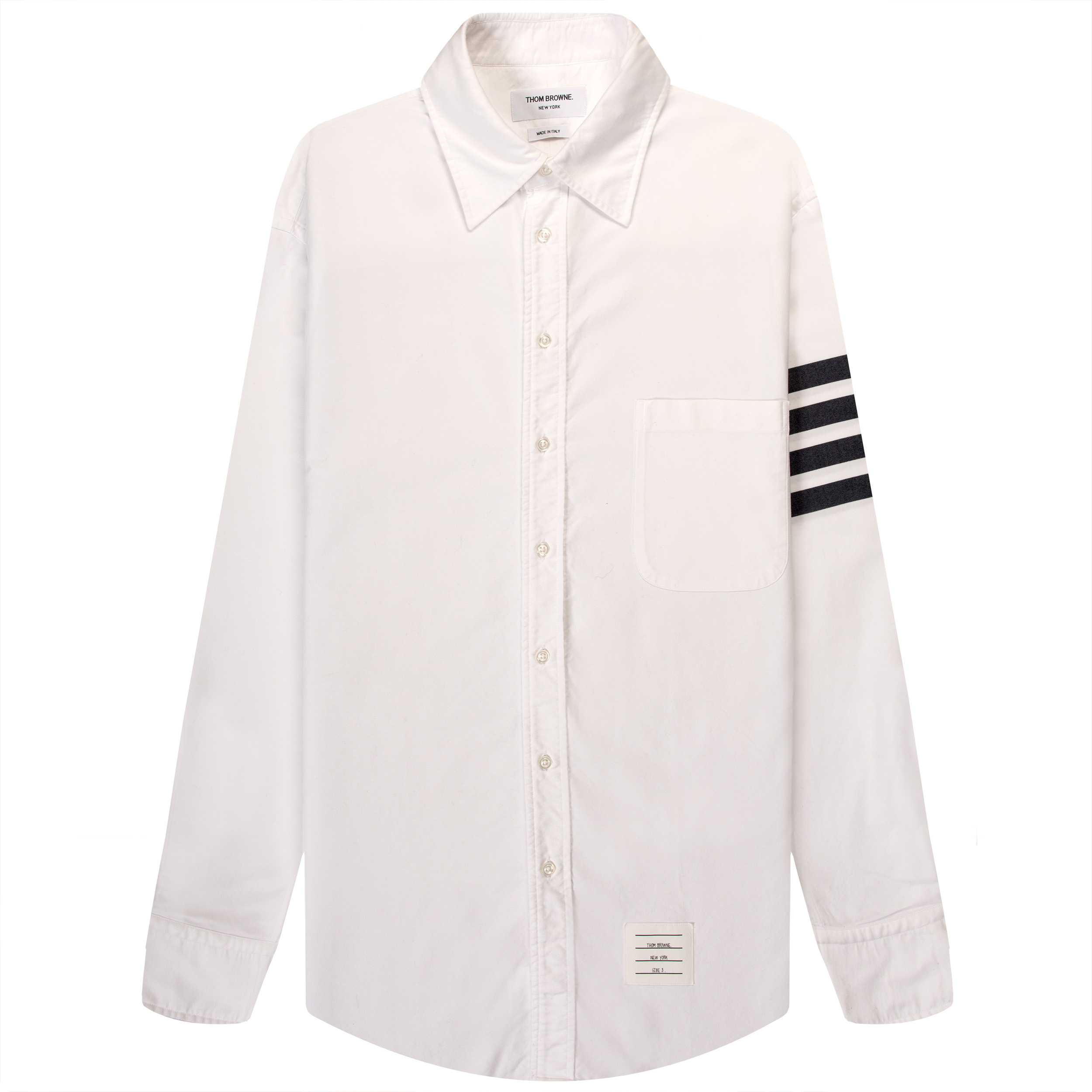Thom Browne Oversized Oxford Shirt WHITE/NAVY