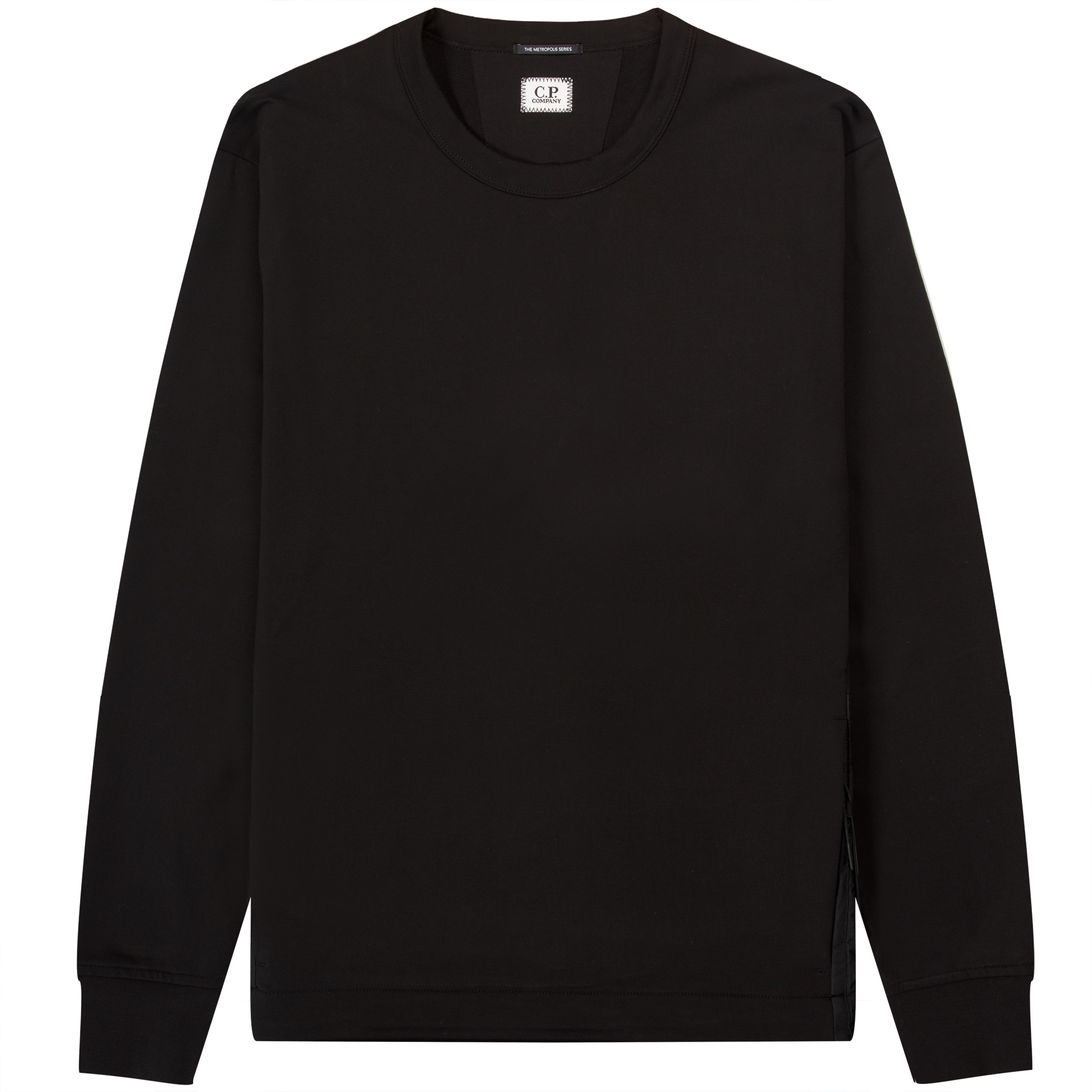 C.P. Company Metropolis Nylon Panelled Pocket Crewneck Sweatshirt Black