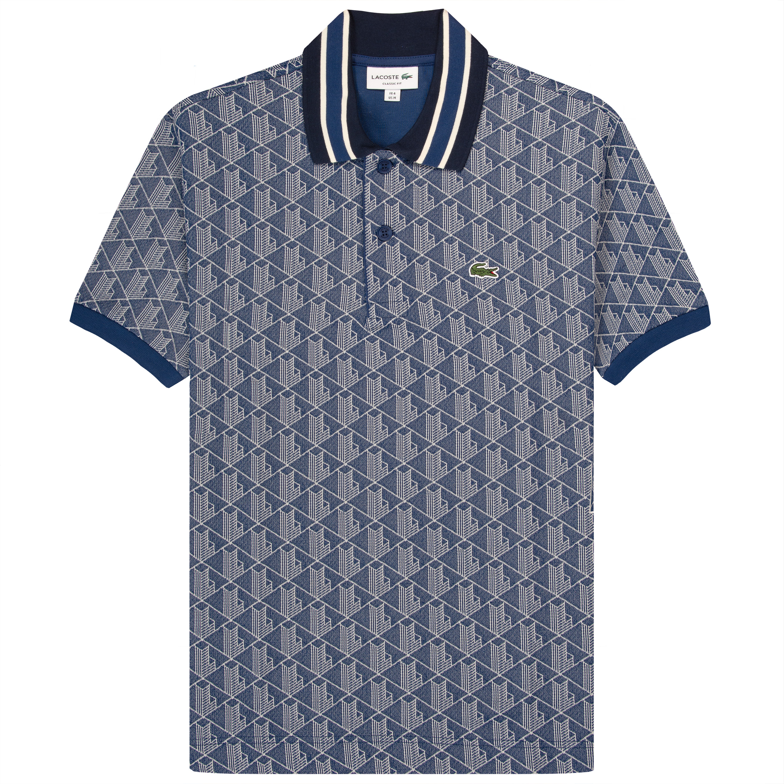 Lacoste Monogramed Polo Navy