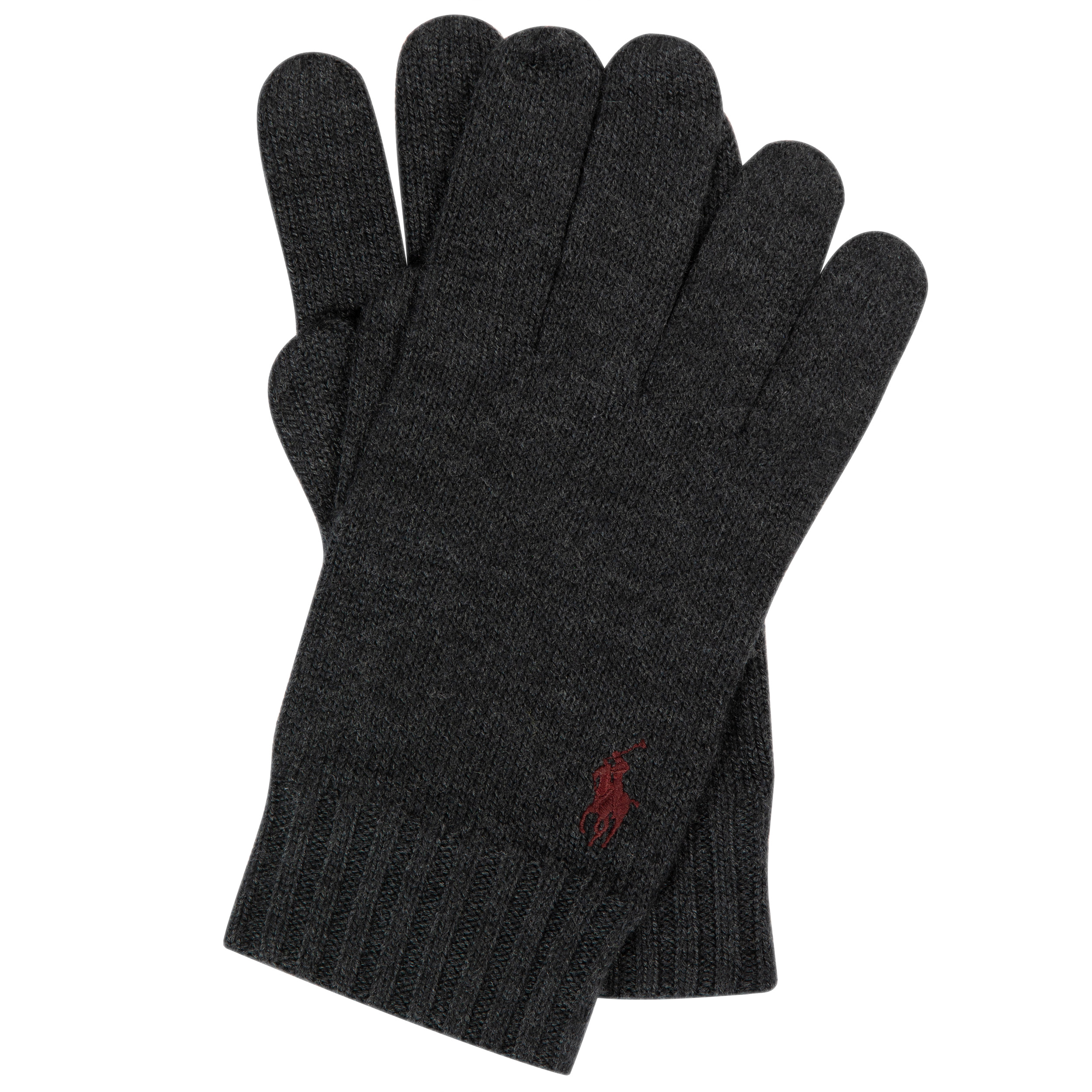 Polo Ralph Lauren Classic Logo Wool Gloves Dark Granite Heather