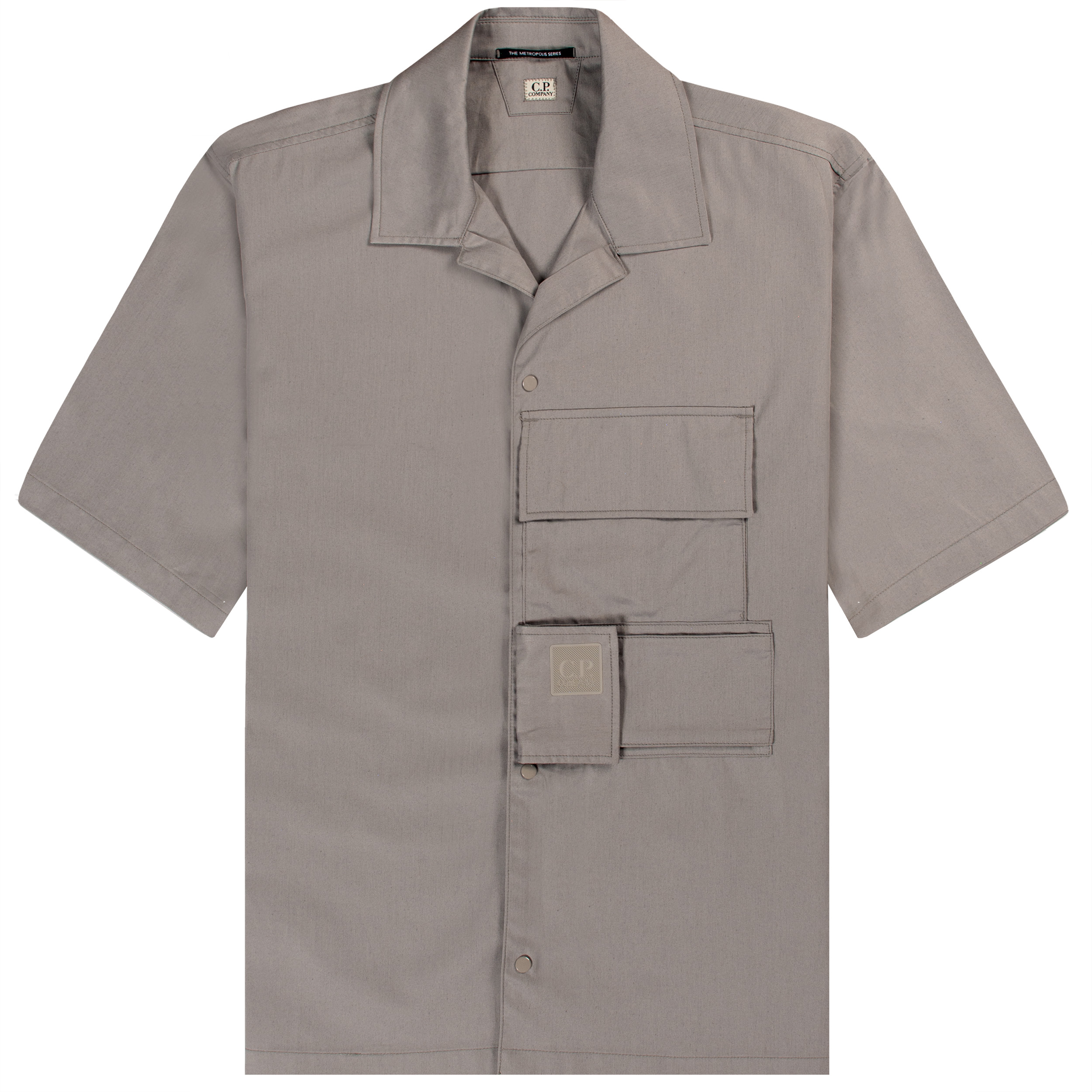 C.P. Company Metropolis Multi Pocket SS Shirt Drizzle Grey