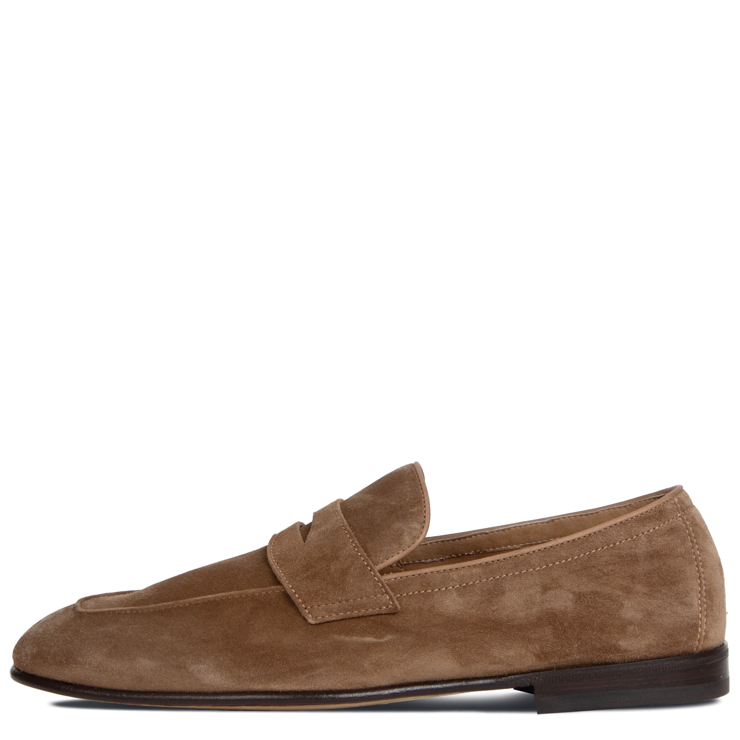 BRUNELLO CUCINELLI Suede Penny Loafers Brown