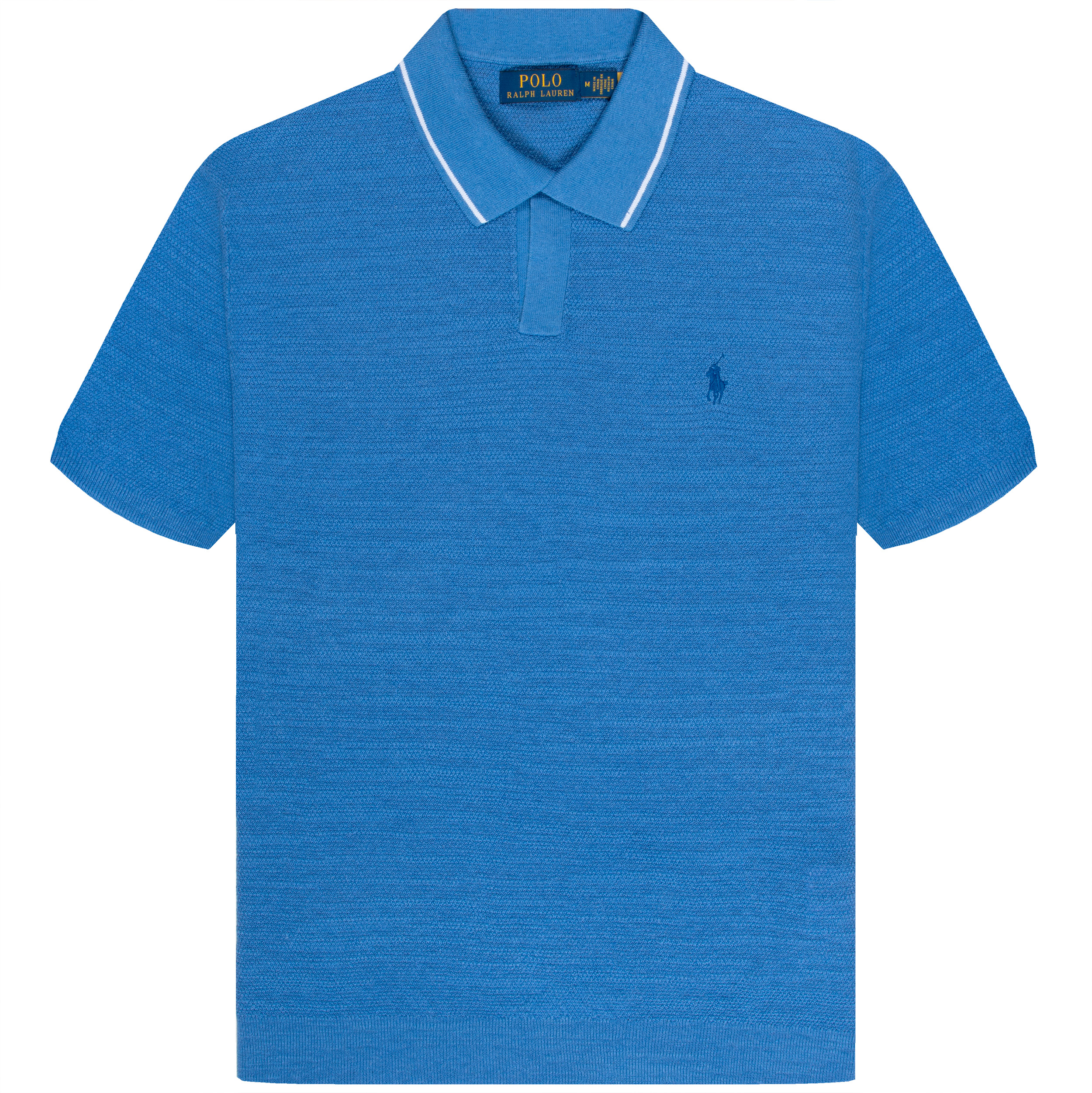 Polo Ralph Lauren Textured Cotton-Linen Knitted Polo Bright Navy