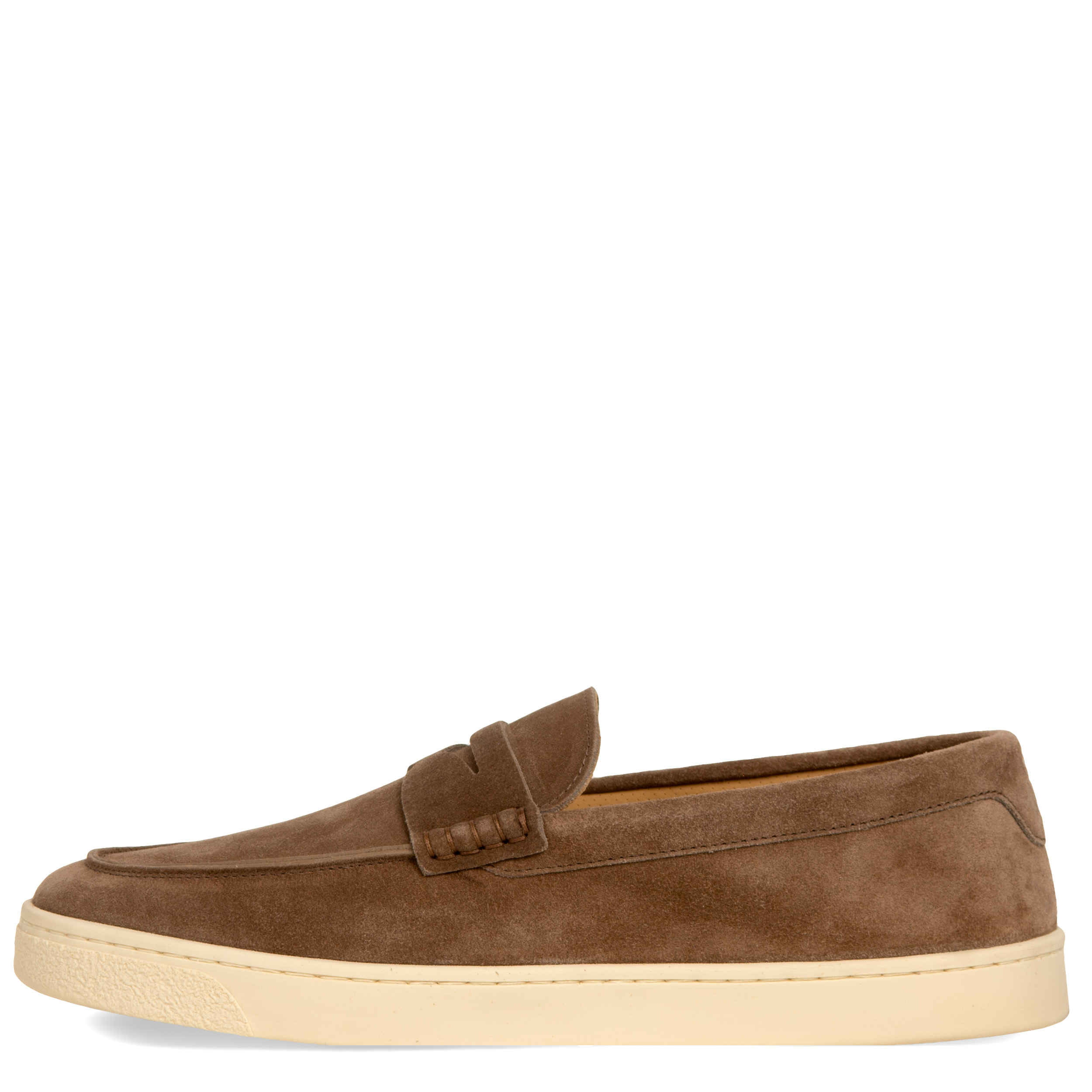 BRUNELLO CUCINELLI Washed Suede Loafers Brown