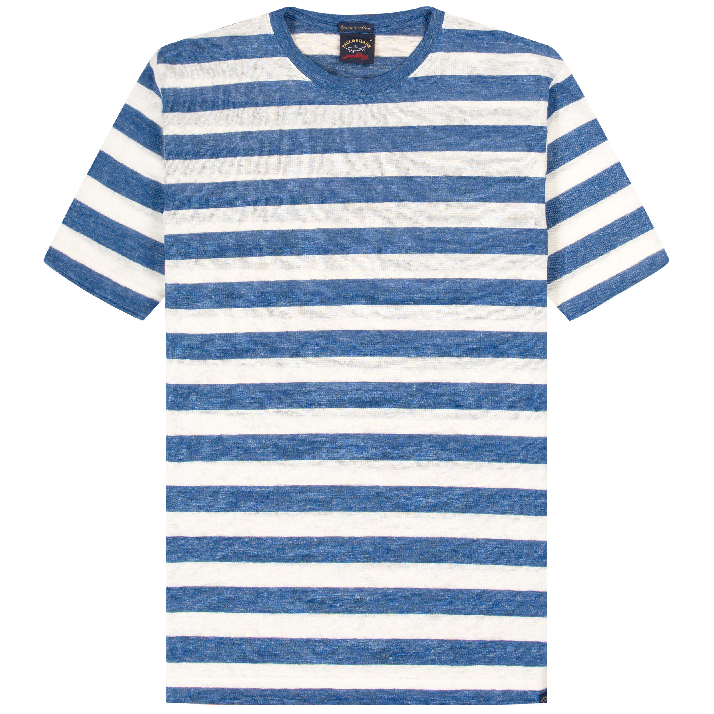Paul & Shark Delave Striped Linen T-Shirt Blue/White