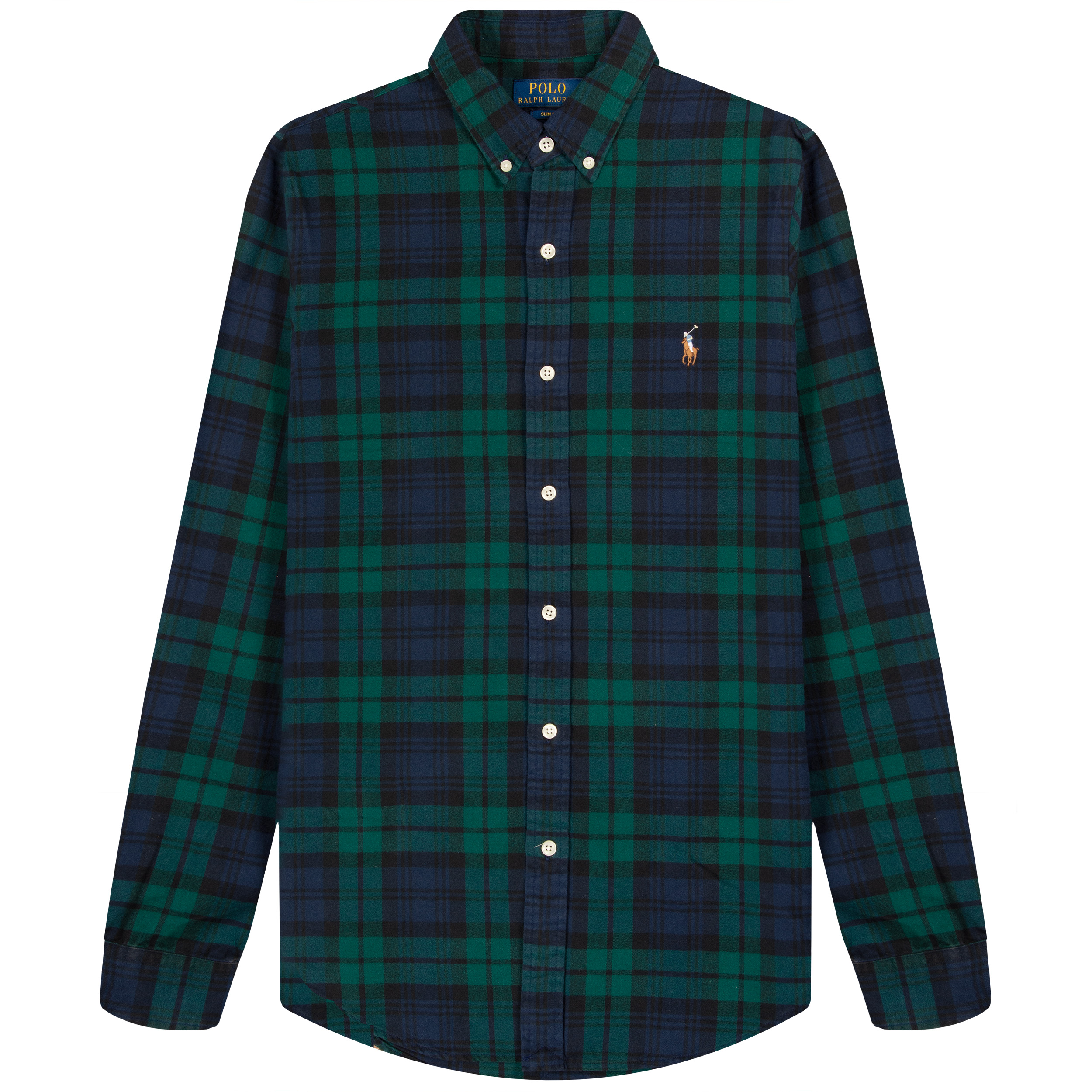 Polo Ralph Lauren Slim Fit LS Check Shirt Navy/Green