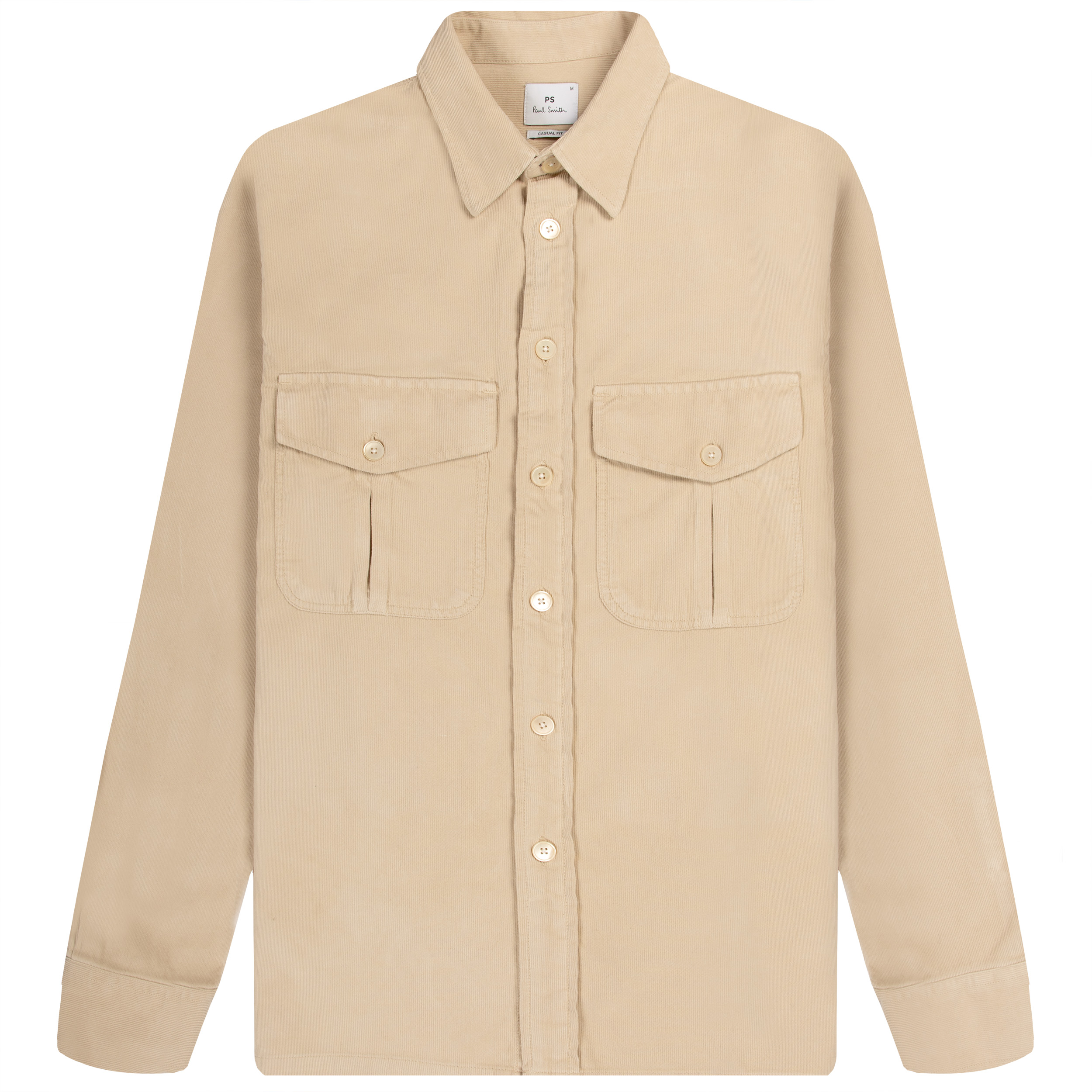 Paul Smith PS Corduroy Casual Fit Chest Pocket LS Shirt Light Beige