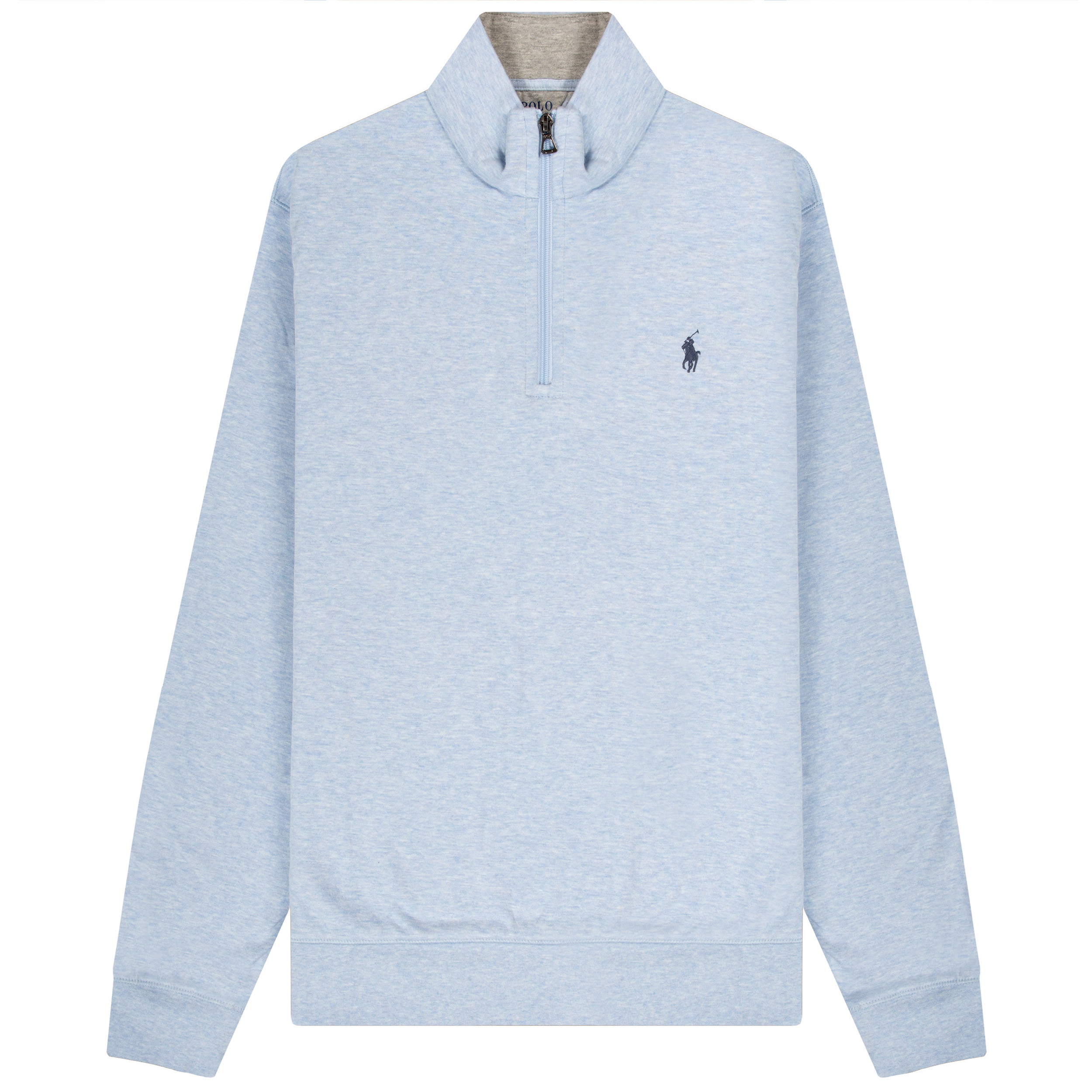 Polo Ralph Lauren Jersey 1/4 Zip Pullover Sweatshirt Blue Heather