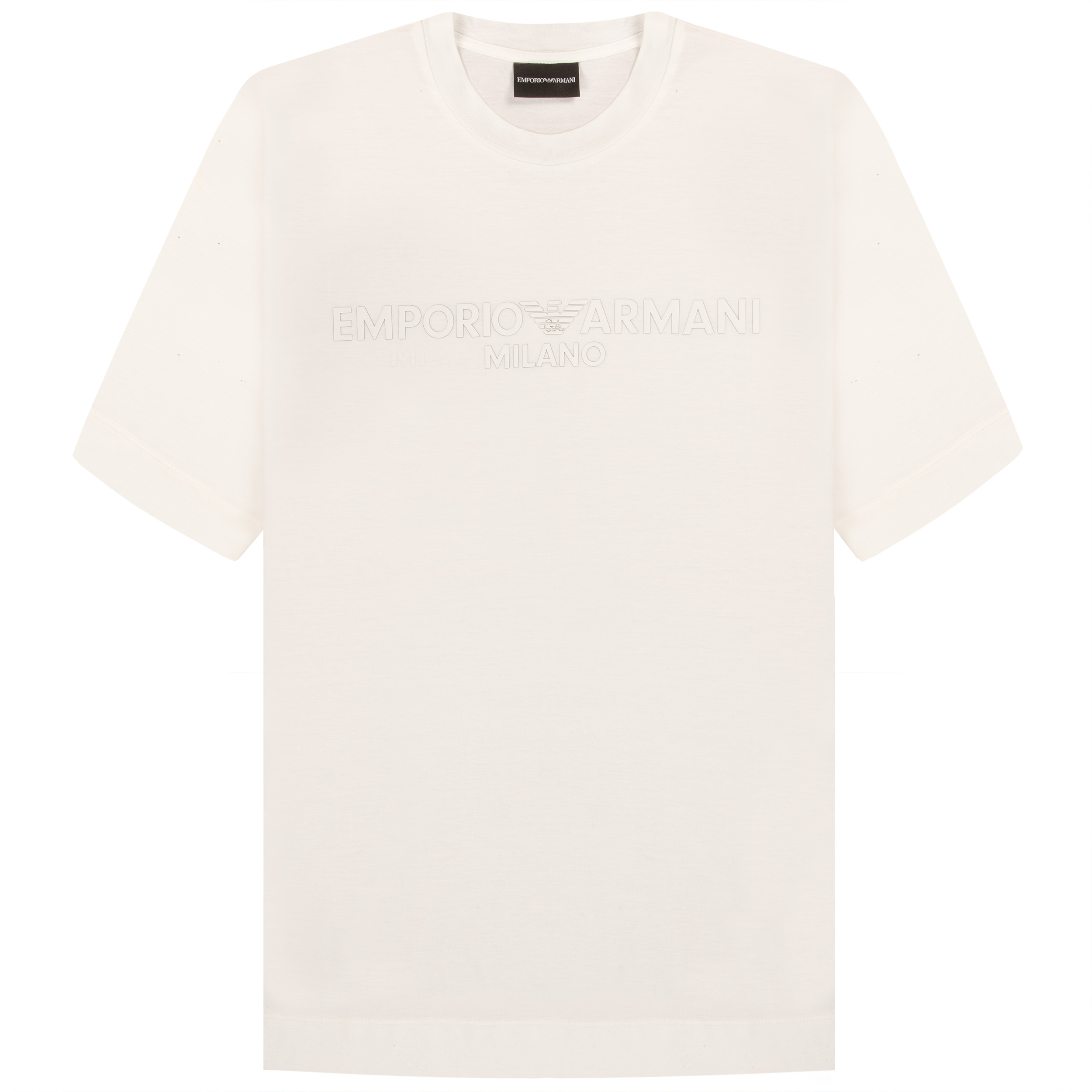 Emporio Armani Rubberized Chest Logo T-Shirt White