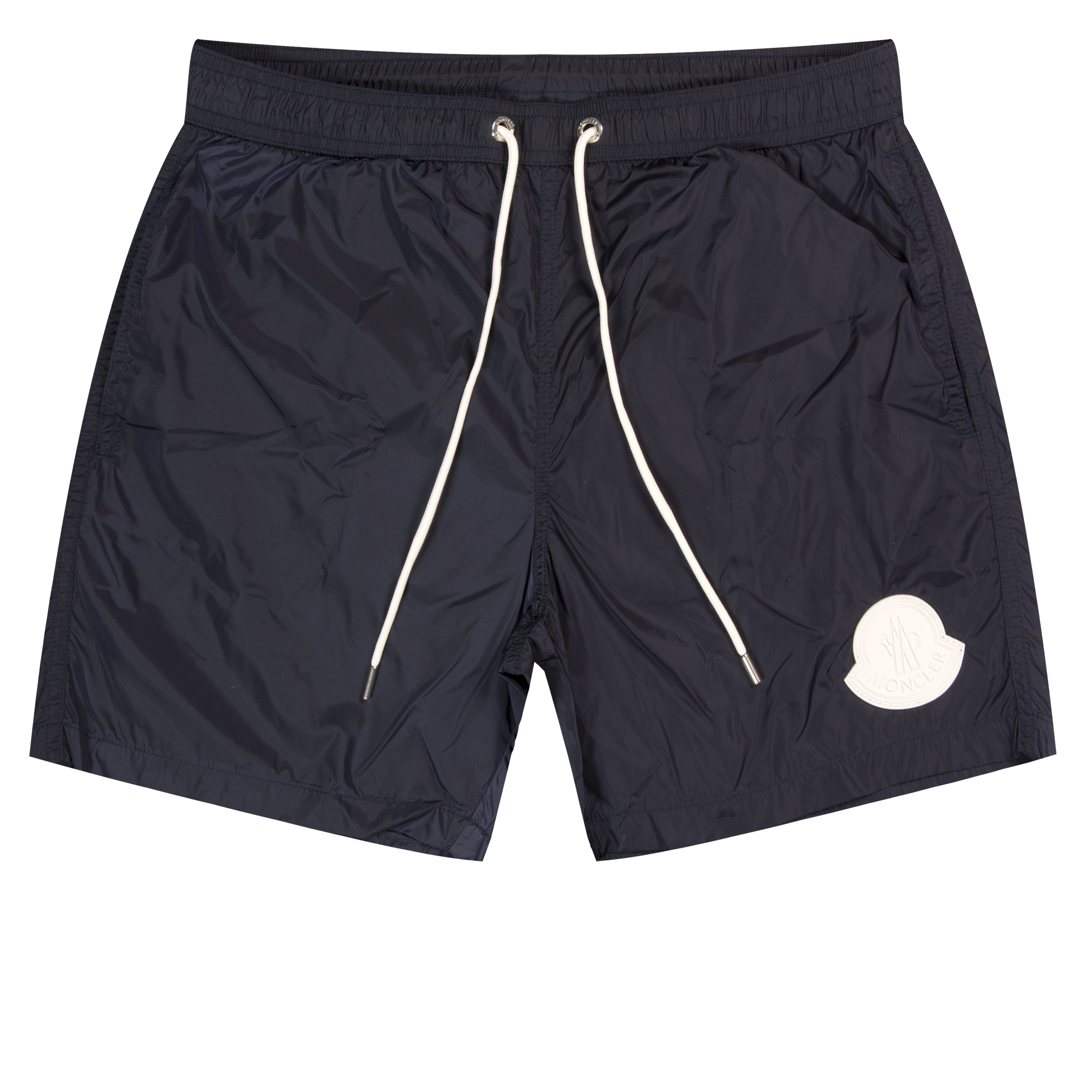 Moncler Rubber Logo Drawcord Swim Shorts Night Blue