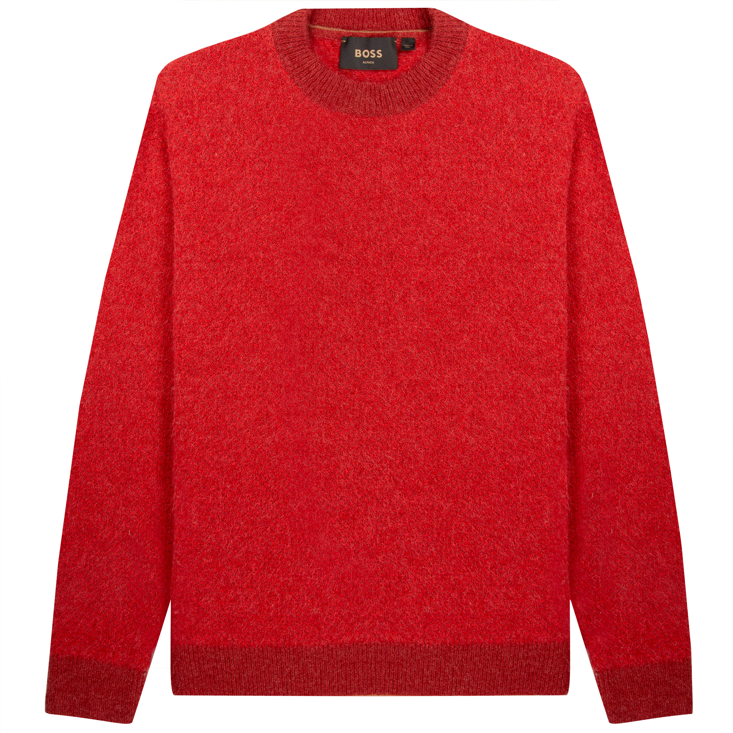 HUGO BOSS L-Mago Alpaca Blend Crewneck Sweater Medium Red