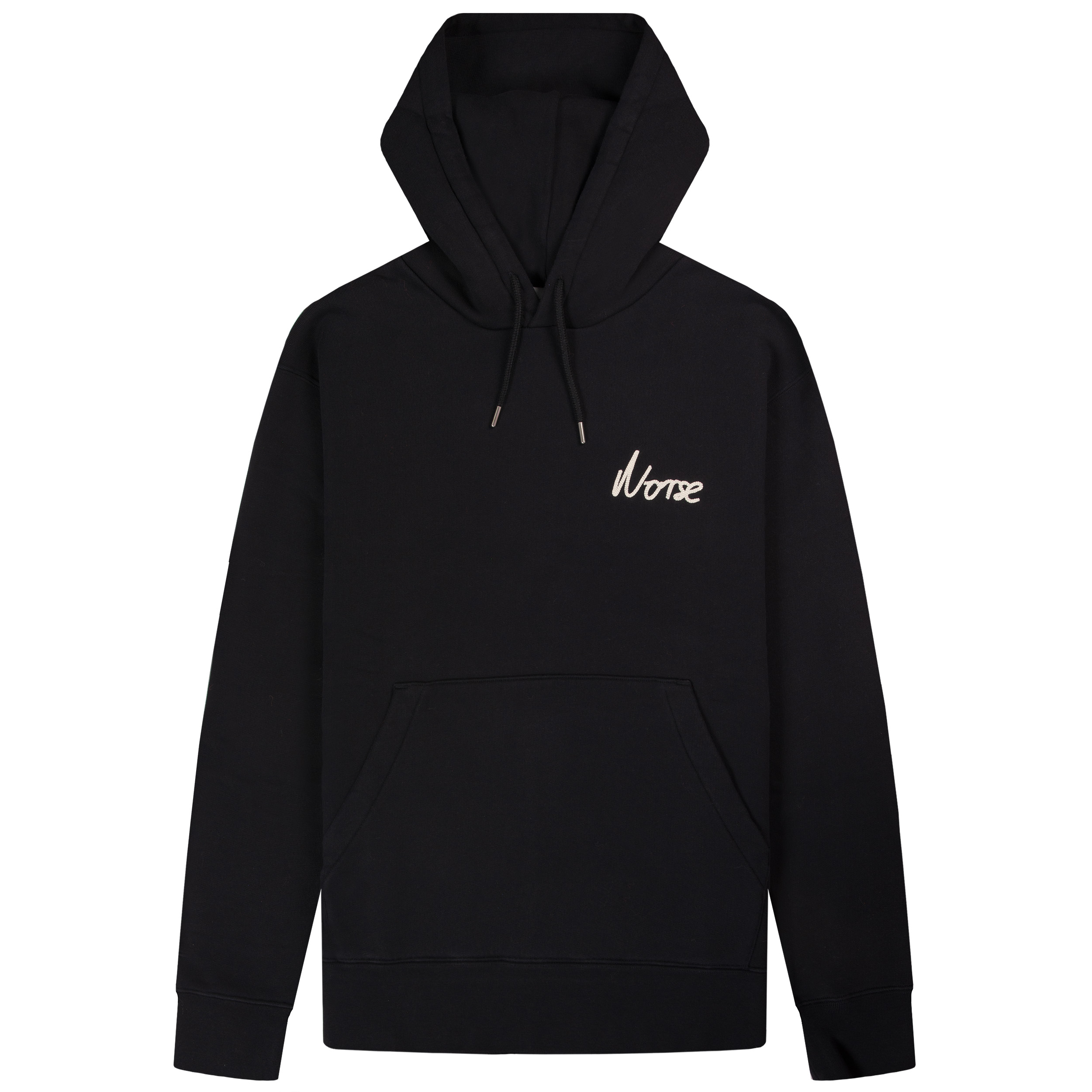 Norse Projects Arne Relaxed Chain Stitch Logo Hoodie Dark Navy