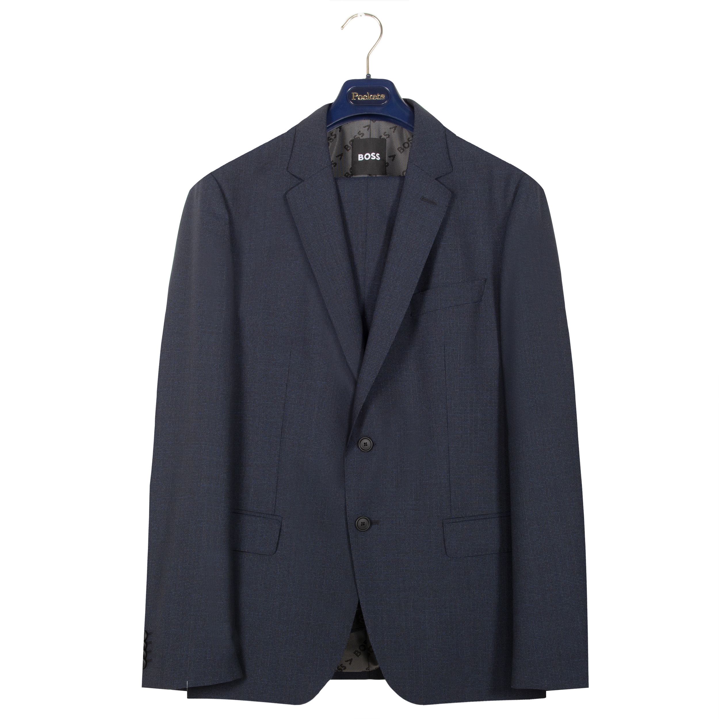 HUGO BOSS P-Huge Micro Checked Suit Dark Blue
